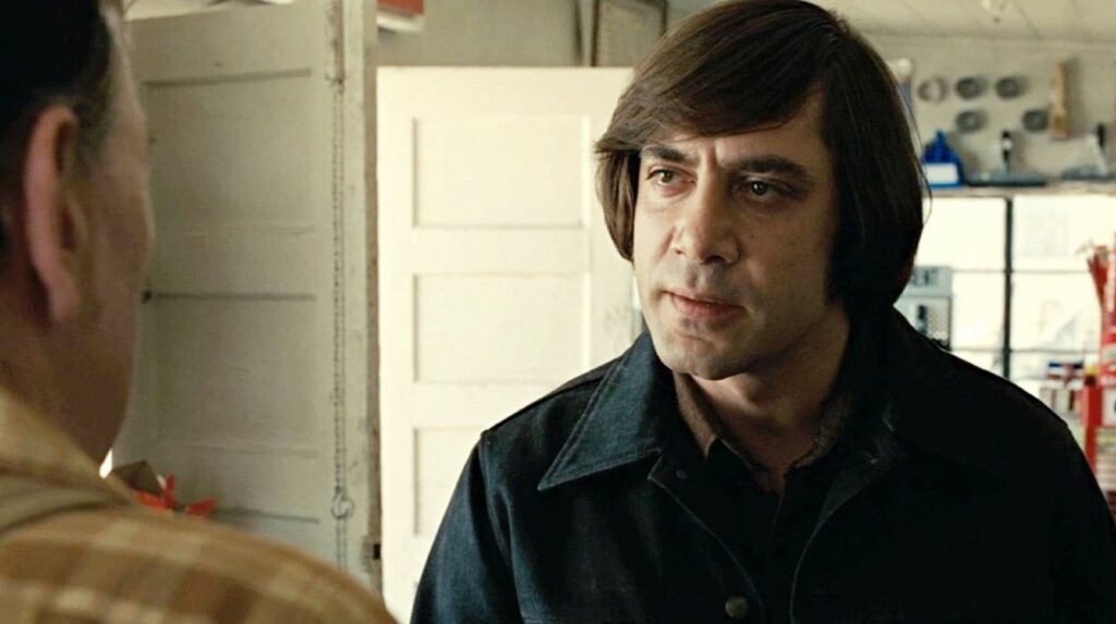 Javier Bardem als de psychopaat Anton Chigurh